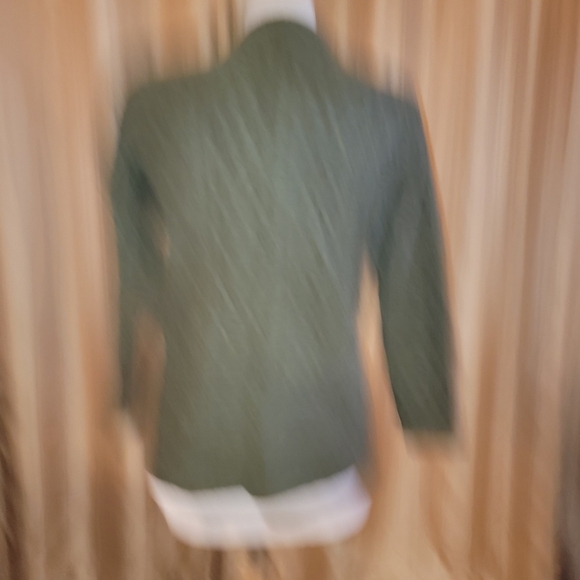 Talbots Cable Knit Cardigan Sweater Olive Green Size Medium Petite - Picture 4 of 8